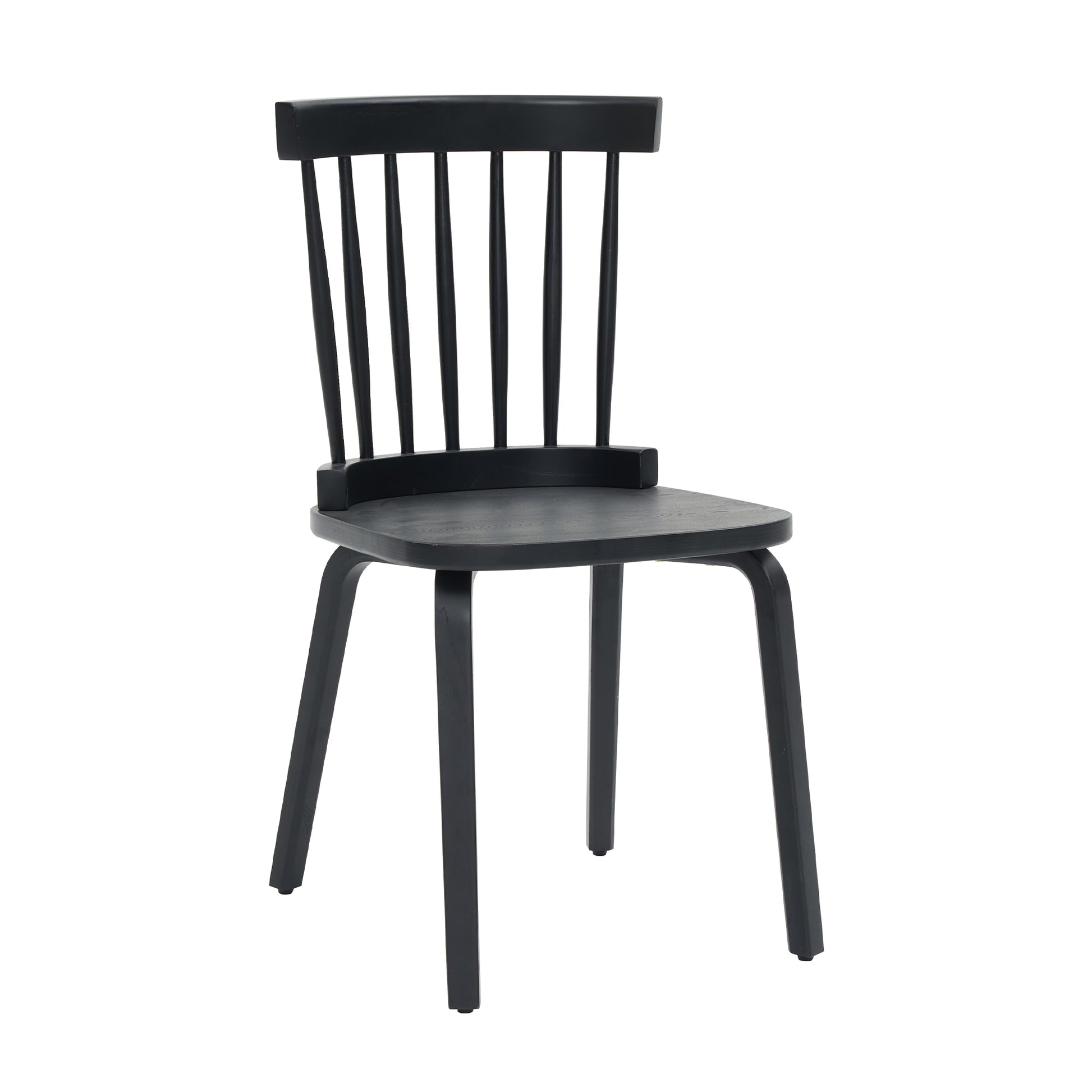 Windsor Dining Chairs Set of 4,Wood Farmhouse Spindle Back, Widen Seat, Mid-Century Modern French Country Style, for Living Room Restaurant, Black image 2
