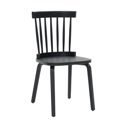 Windsor Dining Chairs Set of 4,Wood Farmhouse Spindle Back, Widen Seat, Mid-Century Modern French Country Style, for Living Room Restaurant, Black image 2