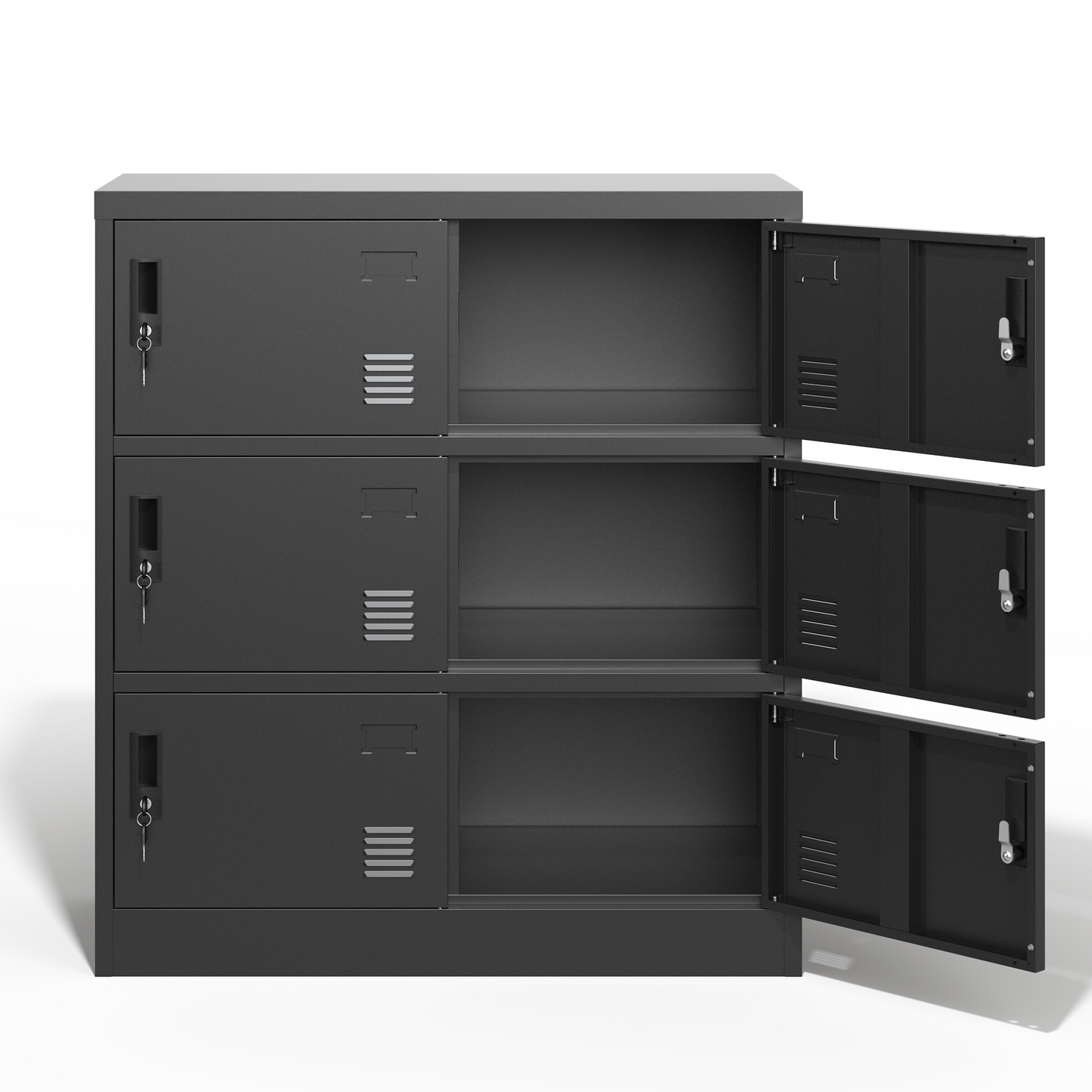 6-Door Employee Storage Locker, Metal Lockers for Office, Gym, School, and Homewith Card Slot (Black) image 8