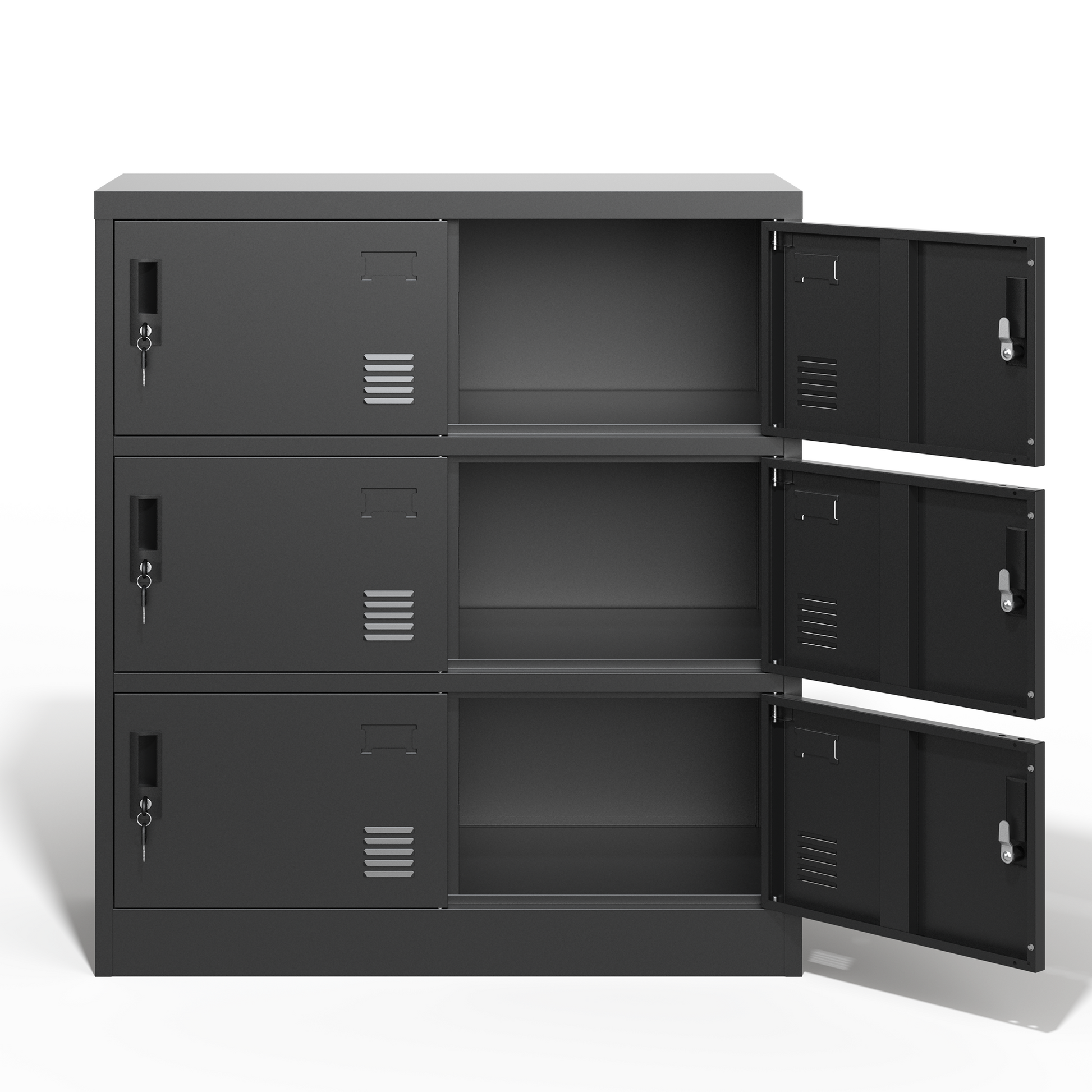 6-Door Employee Storage Locker, Metal Lockers for Office, Gym, School, and Homewith Card Slot (Black) image 8