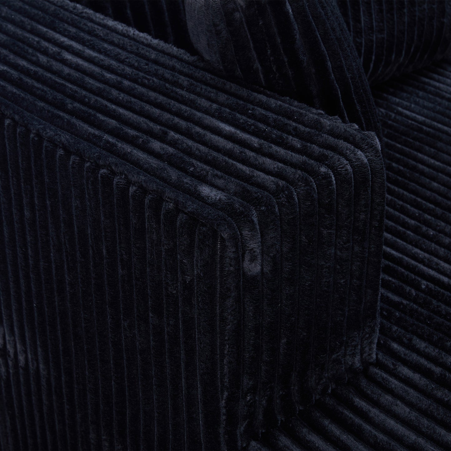 U shape Modular Sectional Sofa, Compressed Sectional Sofa Modern Minimalist Style Corduroy Couch, Sleeper Sofa for Living Room, Bedroom, Comfy Compressed Sofa Couch Space-Efficient,BLACK image 2
