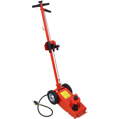 35 Ton Hydraulic Floor Jack Air-Operated Axle Bottle Jack with (4) Extension Saddle Set Built-in Wheels, Red image 15