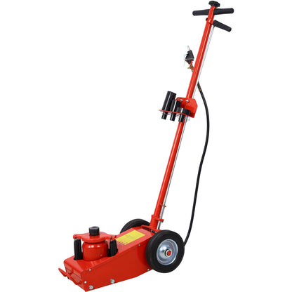 35 Ton Hydraulic Floor Jack Air-Operated Axle Bottle Jack with (4) Extension Saddle Set Built-in Wheels, Red image 1