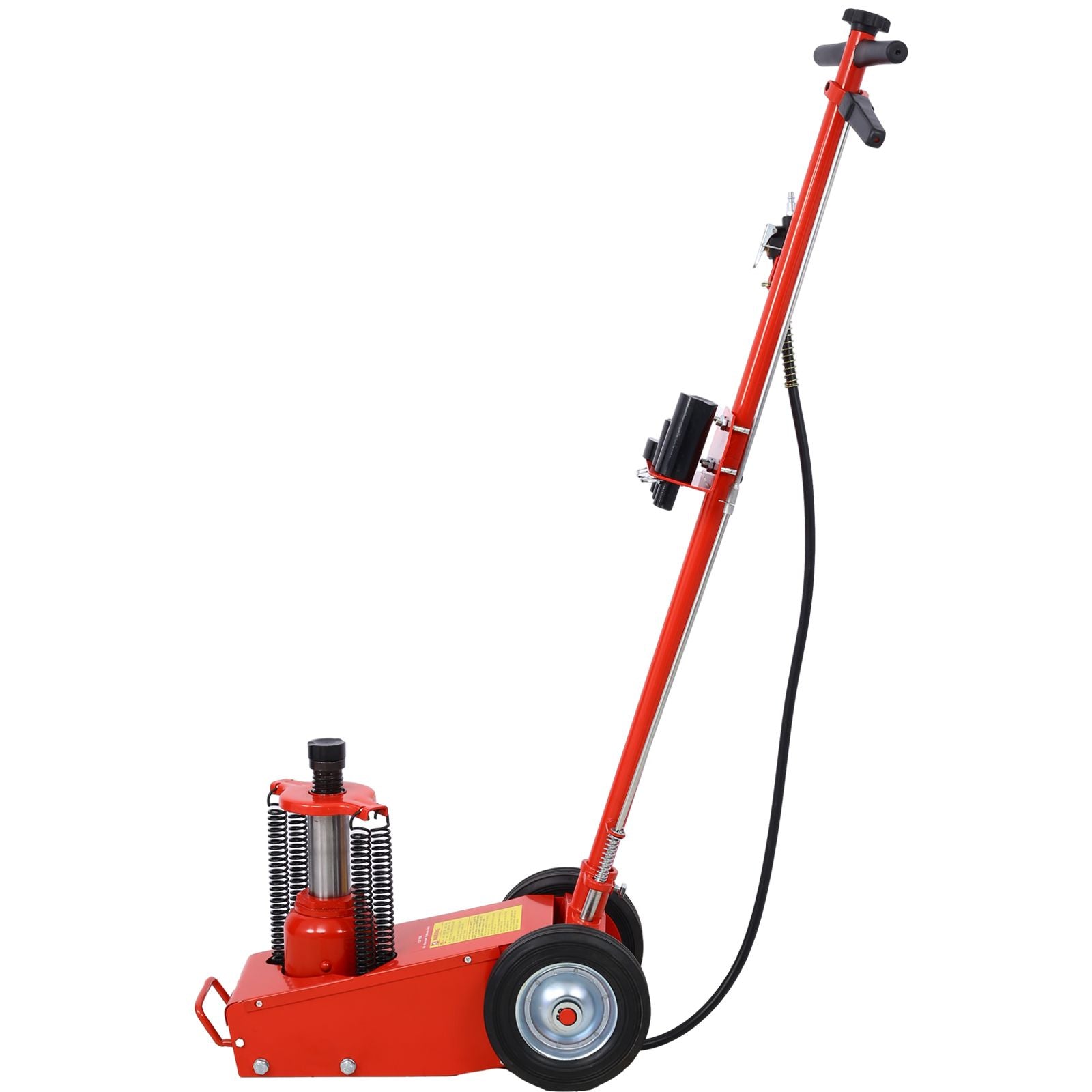 35 Ton Hydraulic Floor Jack Air-Operated Axle Bottle Jack with (4) Extension Saddle Set Built-in Wheels, Red image 9
