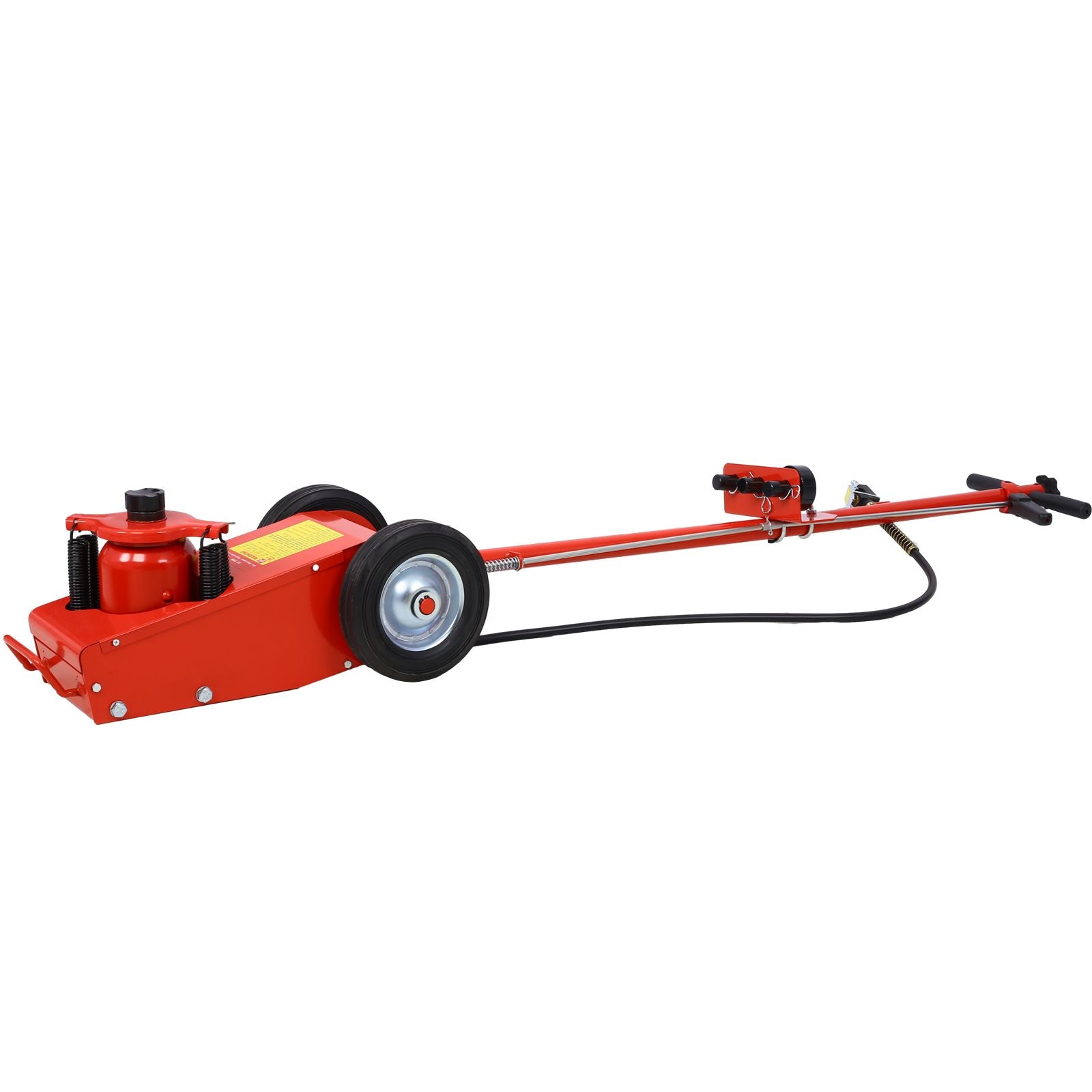 35 Ton Hydraulic Floor Jack Air-Operated Axle Bottle Jack with (4) Extension Saddle Set Built-in Wheels, Red image 14