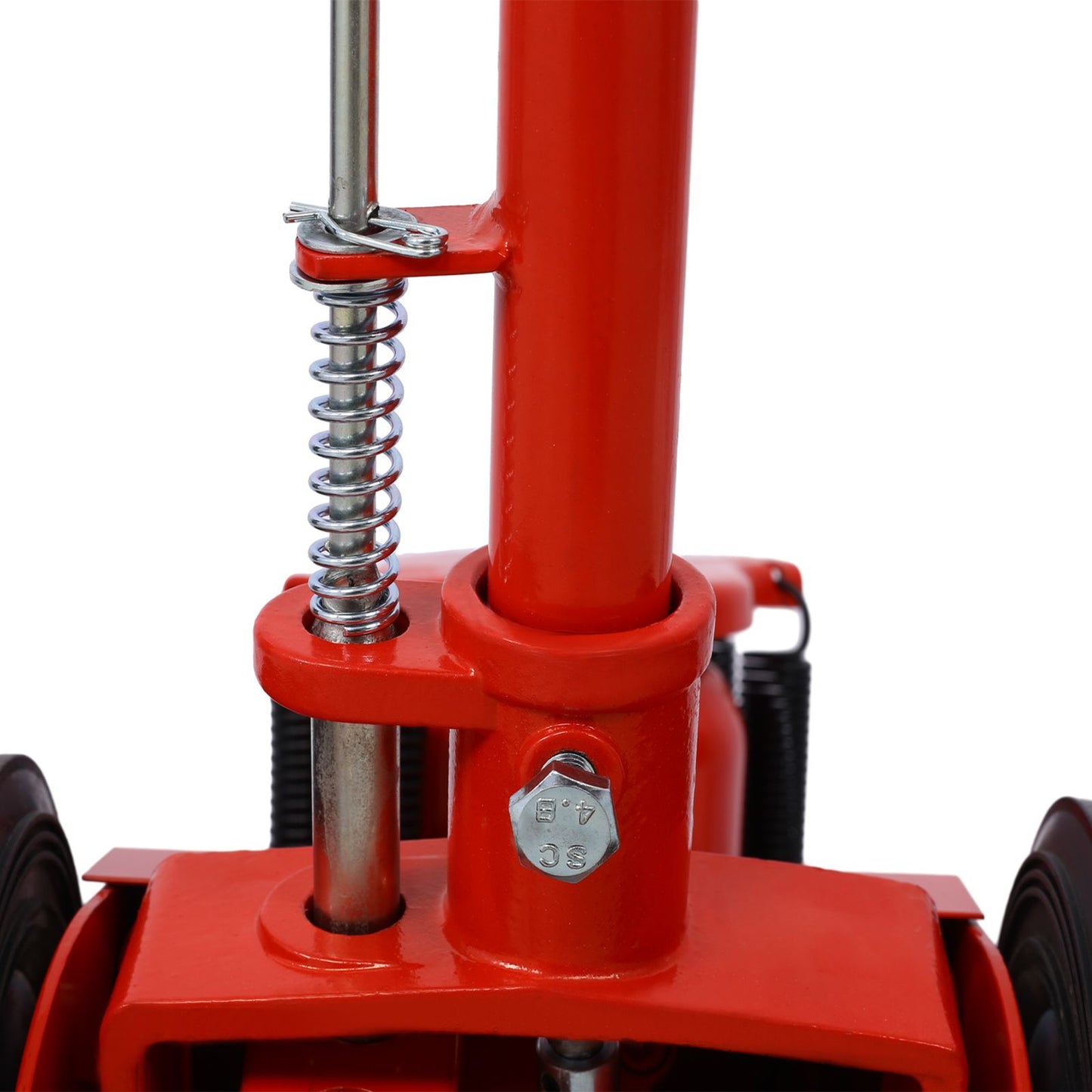35 Ton Hydraulic Floor Jack Air-Operated Axle Bottle Jack with (4) Extension Saddle Set Built-in Wheels, Red image 6