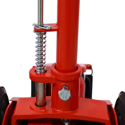 35 Ton Hydraulic Floor Jack Air-Operated Axle Bottle Jack with (4) Extension Saddle Set Built-in Wheels, Red image 6