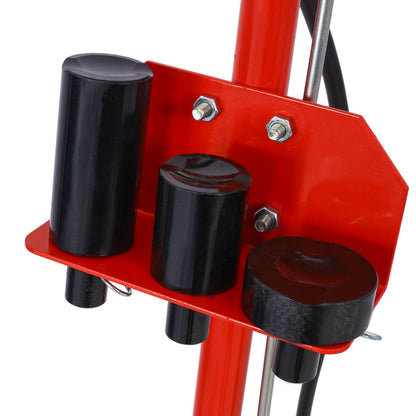 35 Ton Hydraulic Floor Jack Air-Operated Axle Bottle Jack with (4) Extension Saddle Set Built-in Wheels, Red image 11