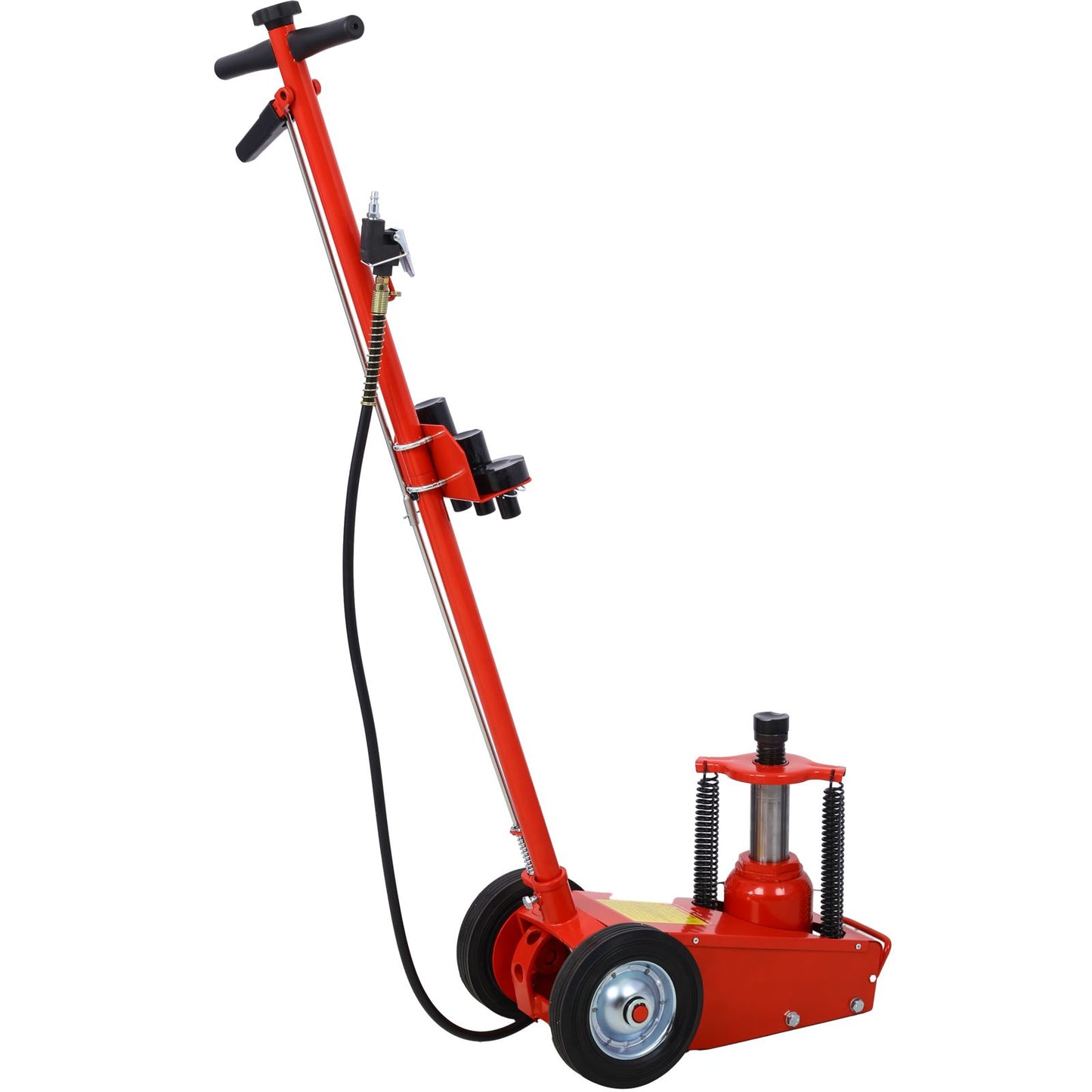 35 Ton Hydraulic Floor Jack Air-Operated Axle Bottle Jack with (4) Extension Saddle Set Built-in Wheels, Red image 8