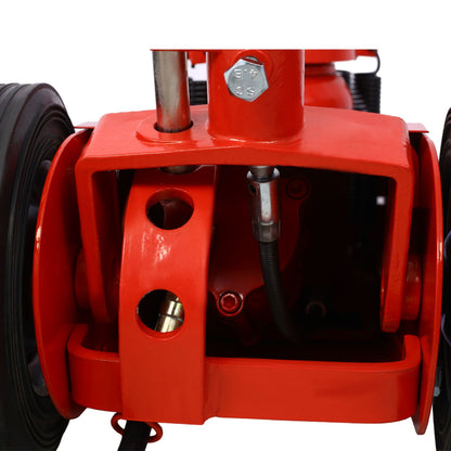 35 Ton Hydraulic Floor Jack Air-Operated Axle Bottle Jack with (4) Extension Saddle Set Built-in Wheels, Red image 12