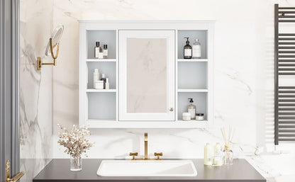 35'' x 28'' Medicine Cabinet, Wall Mounted Bathroom Storage Cabinet, Modern Bathroom Wall Cabinet with Mirror, Mirror Ca image 10