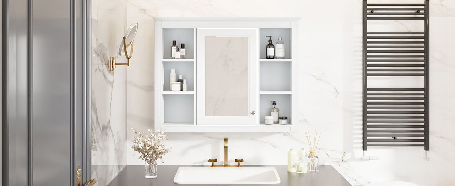 35'' x 28'' Medicine Cabinet, Wall Mounted Bathroom Storage Cabinet, Modern Bathroom Wall Cabinet with Mirror, Mirror Ca image 14