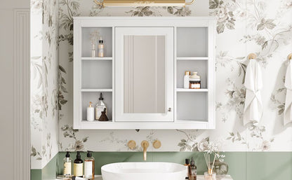 35'' x 28'' Medicine Cabinet, Wall Mounted Bathroom Storage Cabinet, Modern Bathroom Wall Cabinet with Mirror, Mirror Ca image 13