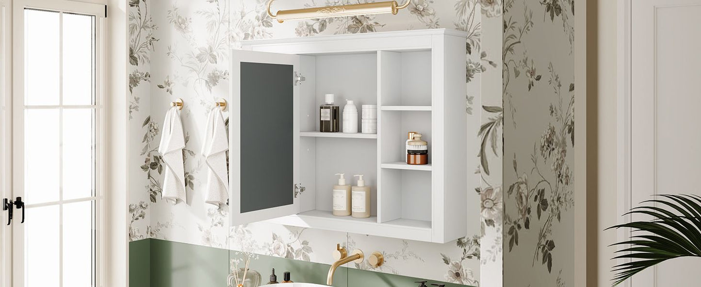 35'' x 28'' Medicine Cabinet, Wall Mounted Bathroom Storage Cabinet, Modern Bathroom Wall Cabinet with Mirror, Mirror Ca image 17