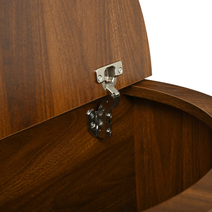 U-Can Minimalist Oval Lift-Top Coffee Table with Hidden Storage and Wood Wave Grain Finish image 11