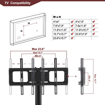 TV Stand with Mount Bracket - Back View