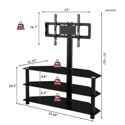 Height Adjustable TV Stand for 32-65 inch TVs - Assembly View