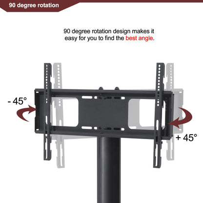 Black Aluminum Frame TV Stand - Swivel Mechanism