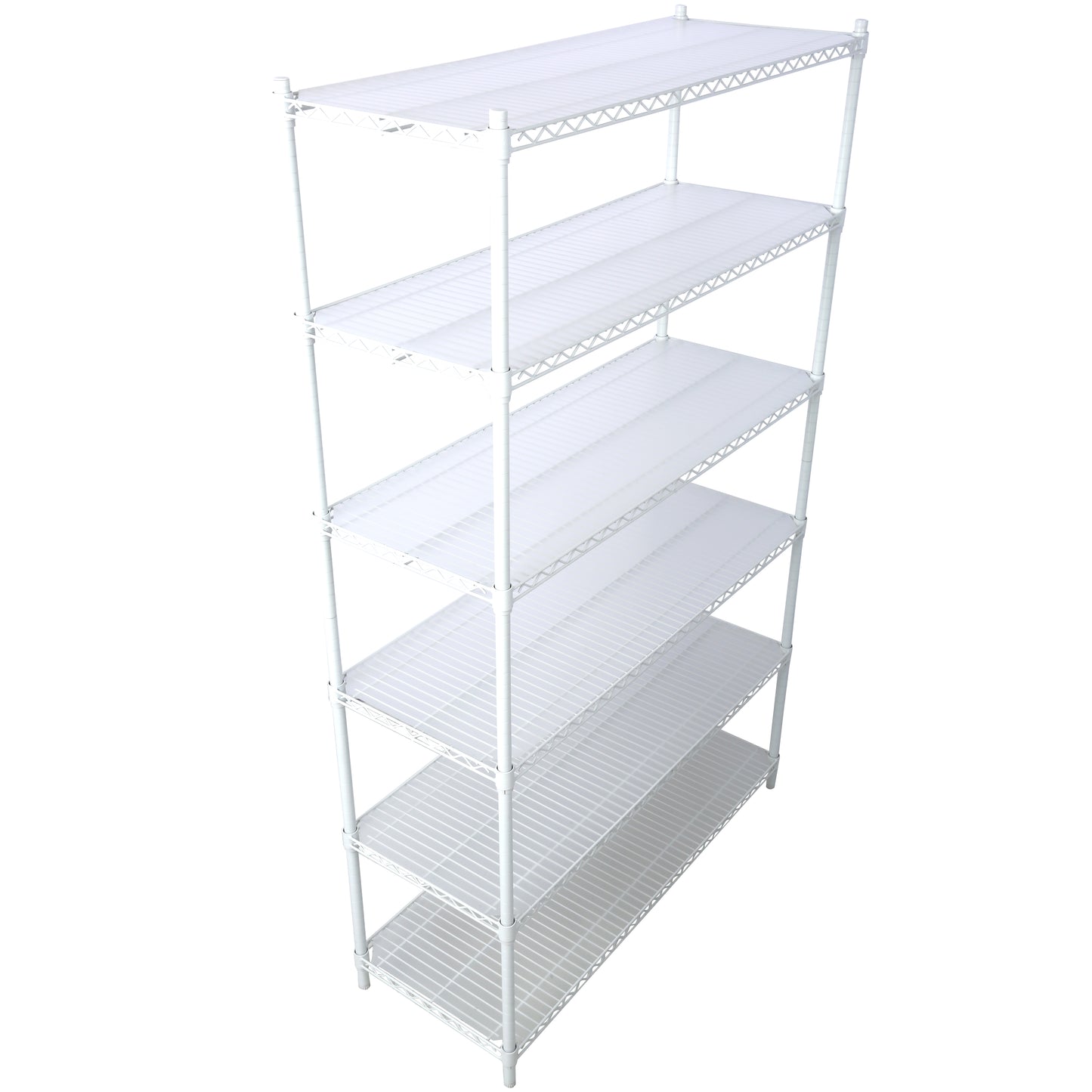 6 Tier 6000lbs Capacity NSF Metal Shelf Wire Shelving Unit, Heavy Duty Adjustable Storage Rack with Wheels & Shelf Liners for Commercial Grade Utility Steel Storage Rack, white - 84"H x 48"L x 20"D image 6