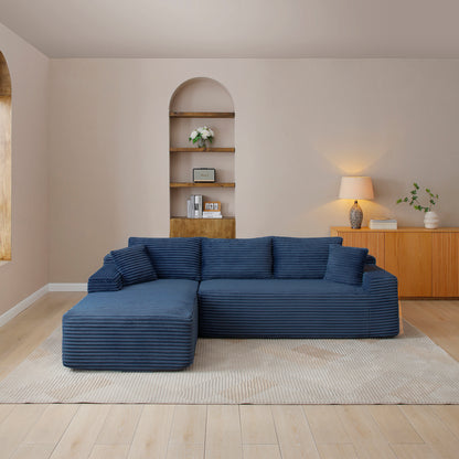 105'' Modular Sectional Sofa, Cloud Sectional Couch with Deep Seat, Modern Modular L-Shape Sofa Couch with Chaise,Upholstered Couches for Living Room Bedroom,No Assembly, (Blue) image 1