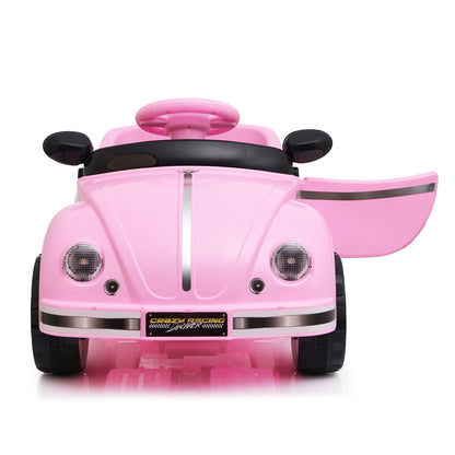 Kids vintage car with multifunctional steering wheel