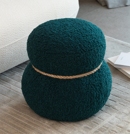 WKJ1Y Dark green snowman stool, seat body width 14.56 inches, round belly, playful cute, suitable for any space image 1