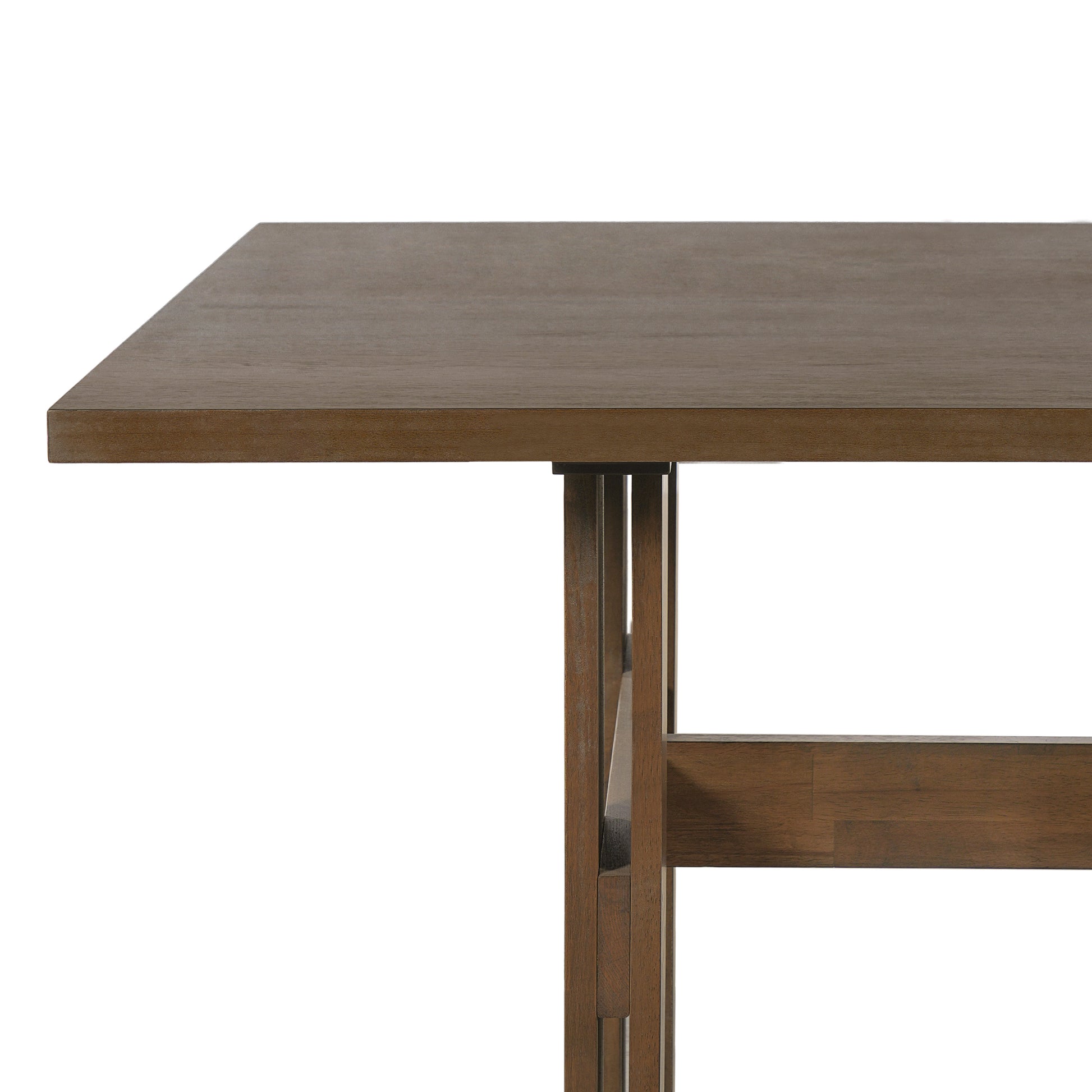 7 Pieces Modern Dining Set, Rustic Farmhouse Solid Wood Kitchen Table Set for 6, 71'' Large Retro Country Dinner Set with Walnut Chair, for Dining Room, Kitchen, Walnut image 10