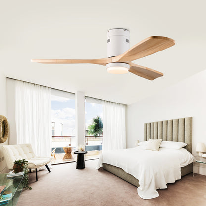52 inch Low Profile Ceiling fan with Light and Remote Control, Flush Mount, Reversible, 3CCT, Dimmable, Noiseless, Ceiling Fan for Bedroom, Indoor/Outdoor Use image 7