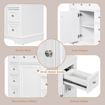 36 inch freestanding vanity cabinet with open drawers