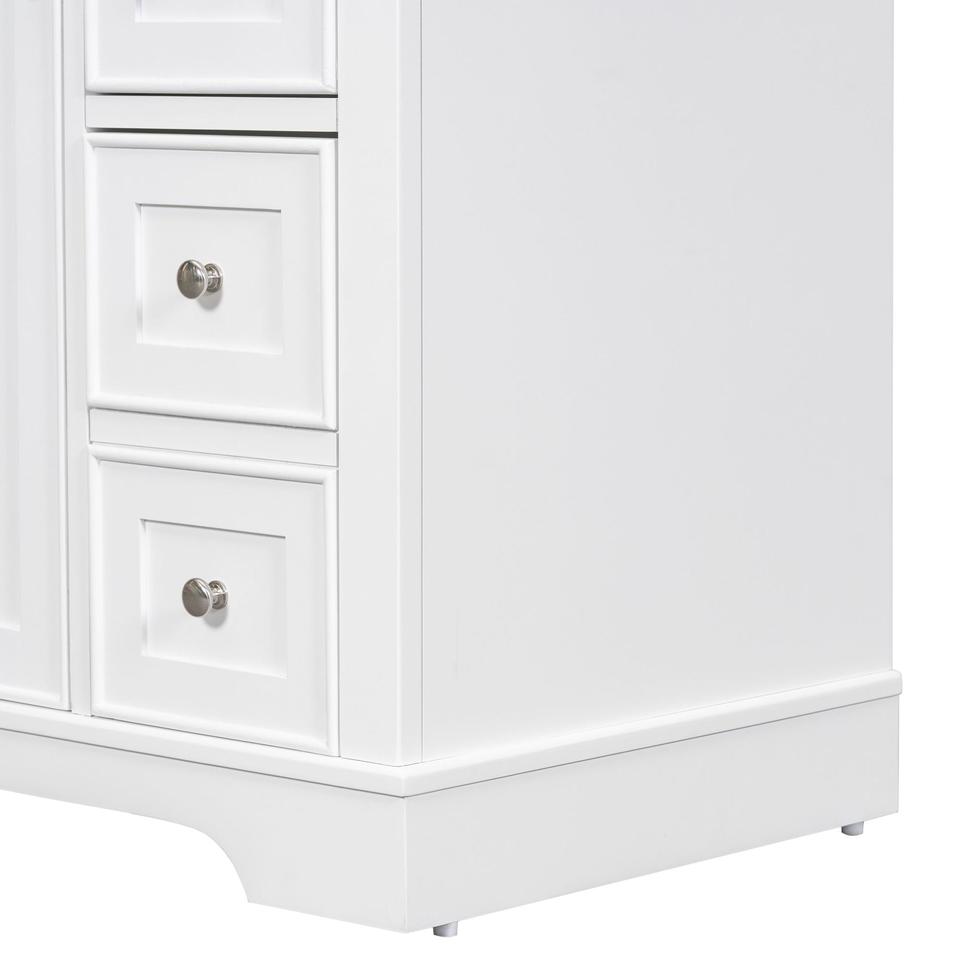 36" Bathroom Vanity without Sink, Cabinet Base Only, One Cabinet and Six Drawers, White image 18