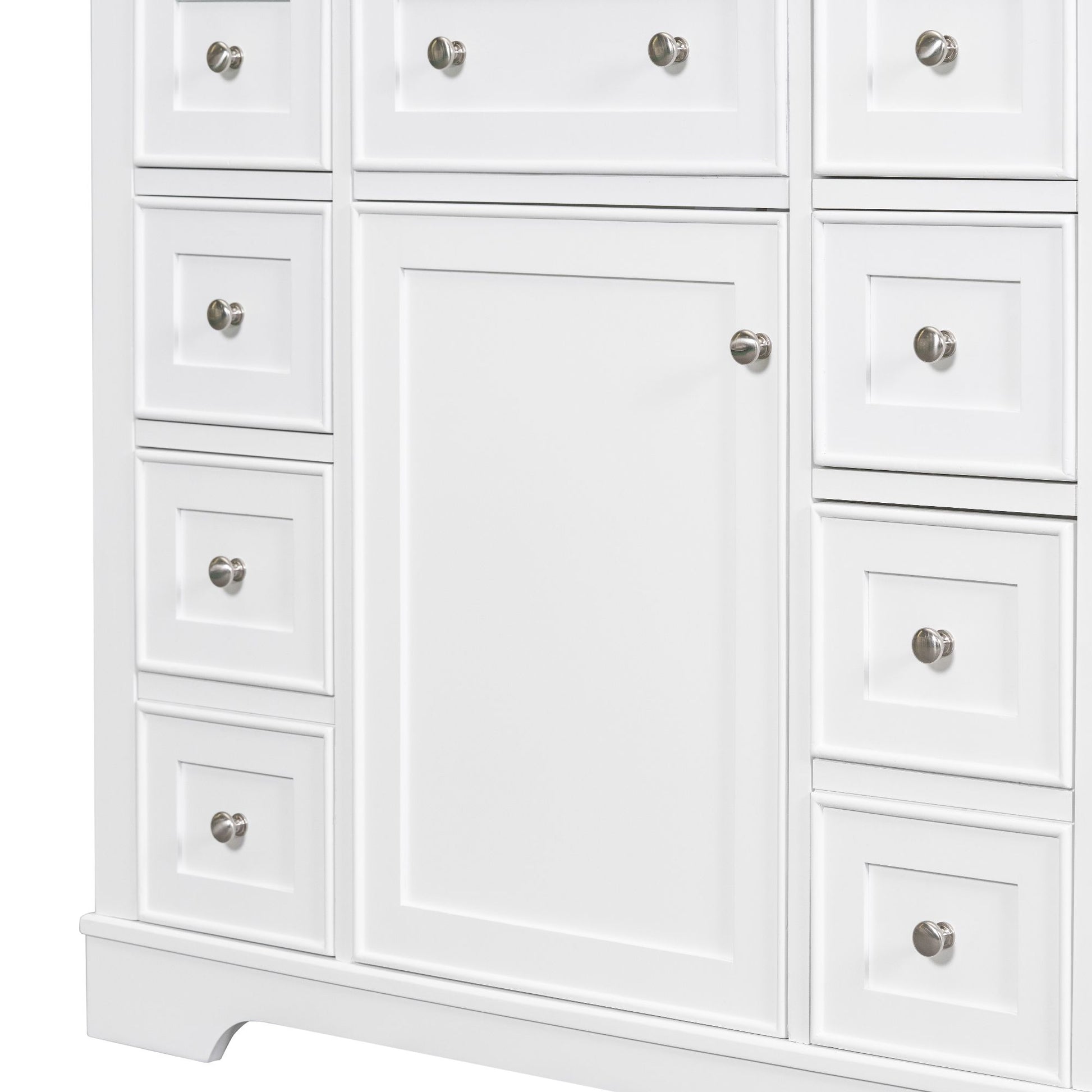 36" Bathroom Vanity without Sink, Cabinet Base Only, One Cabinet and Six Drawers, White image 19
