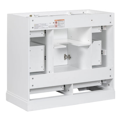 36" Bathroom Vanity without Sink, Cabinet Base Only, Six Drawers, Multi-Functional Drawer Divider, Adjustable Shelf, Whi image 19
