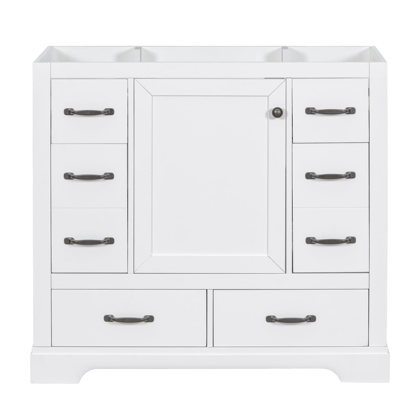 36" Bathroom Vanity without Sink, Cabinet Base Only, Six Drawers, Multi-Functional Drawer Divider, Adjustable Shelf, Whi image 18