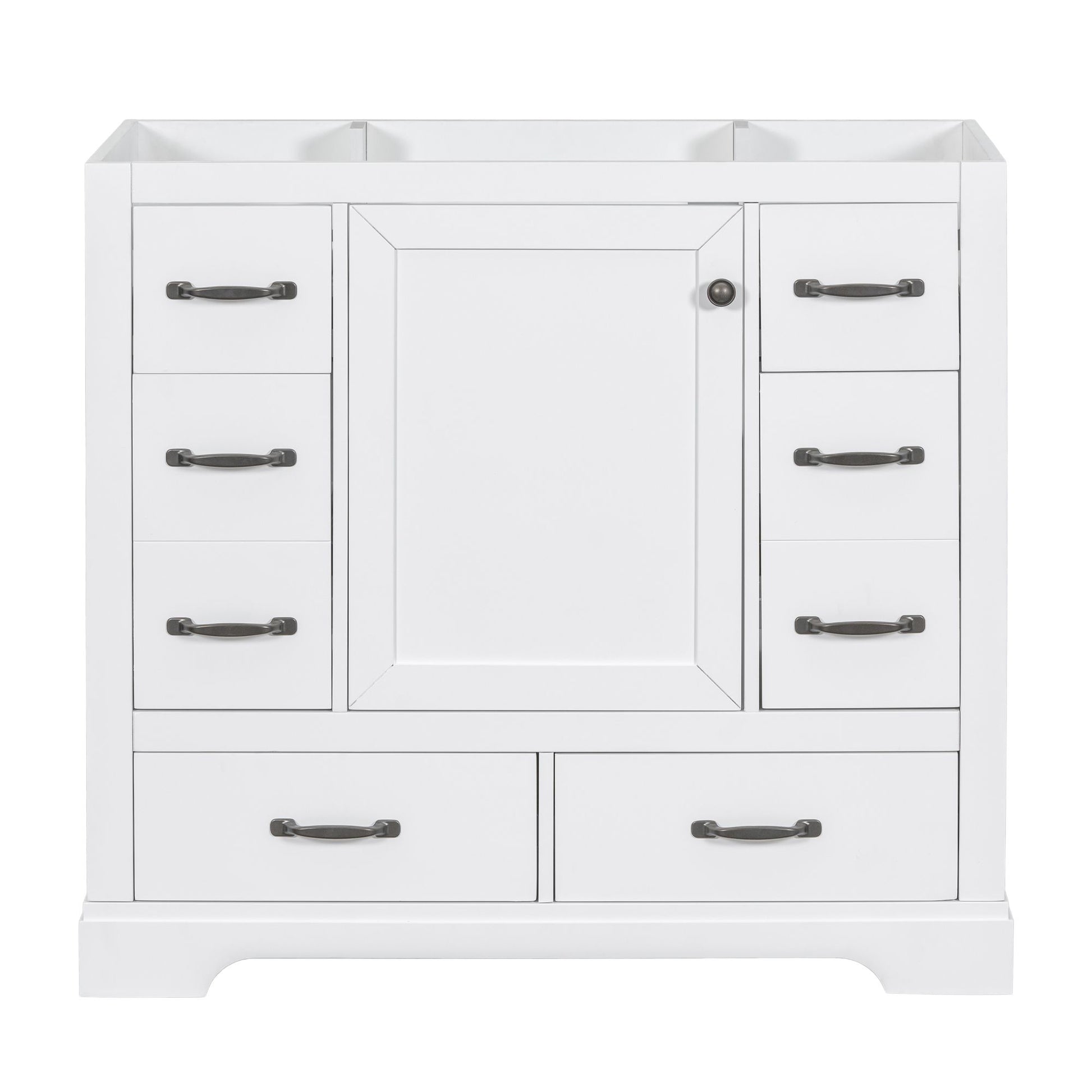 36" Bathroom Vanity without Sink, Cabinet Base Only, Six Drawers, Multi-Functional Drawer Divider, Adjustable Shelf, Whi image 18