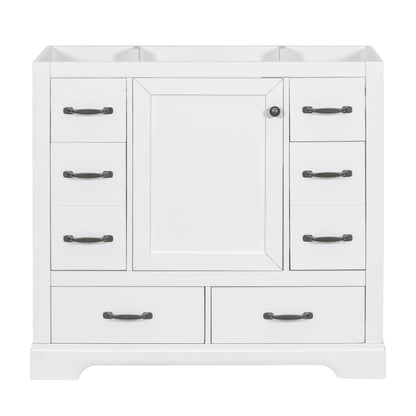 36" Bathroom Vanity without Sink, Cabinet Base Only, Six Drawers, Multi-Functional Drawer Divider, Adjustable Shelf, Whi image 18