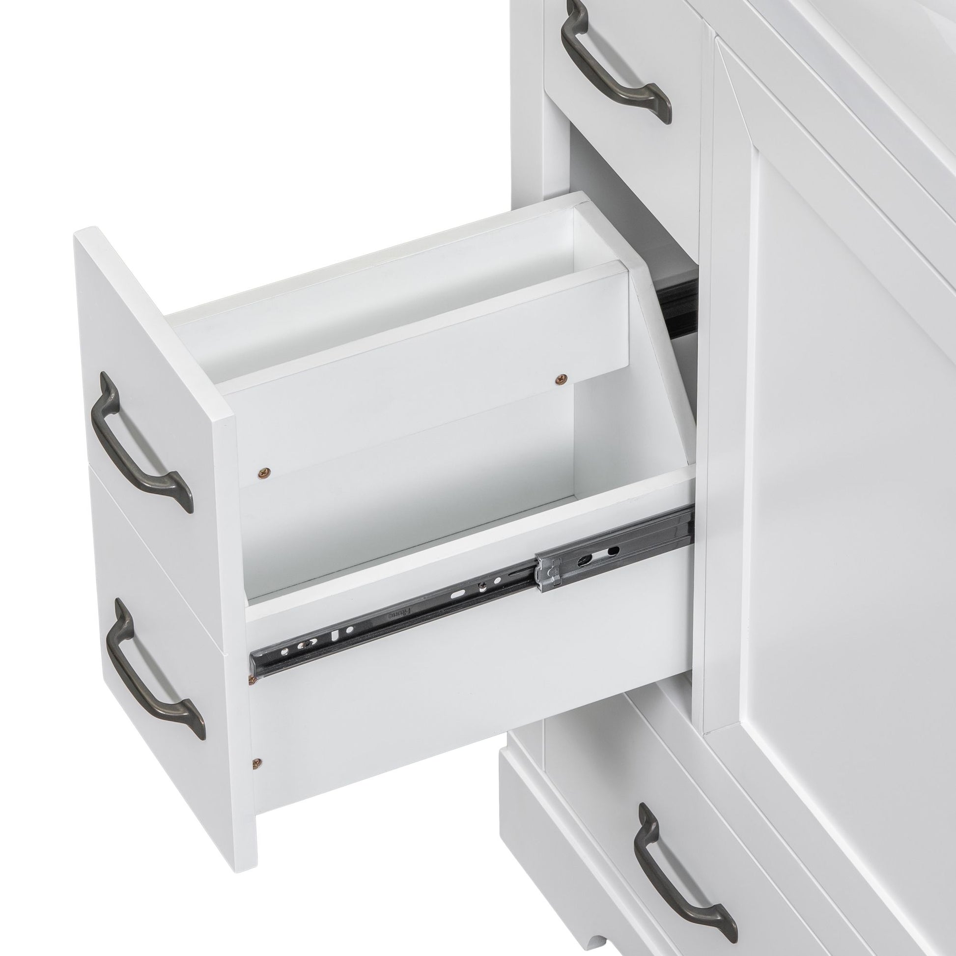36" Bathroom Vanity without Sink, Cabinet Base Only, Six Drawers, Multi-Functional Drawer Divider, Adjustable Shelf, Whi image 20