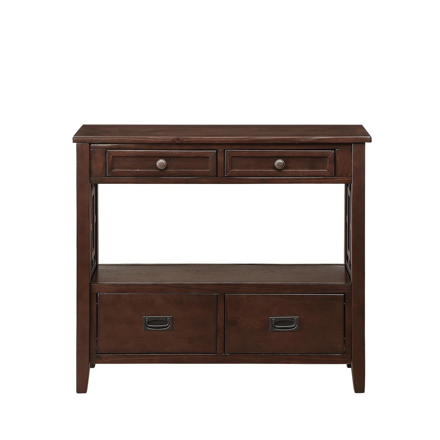 36'' Farmhouse Pine Wood Console Table Entry Sofa Table with 4 Drawers & 1 Storage Shelf for Entryway Living Room Bedroo image 9