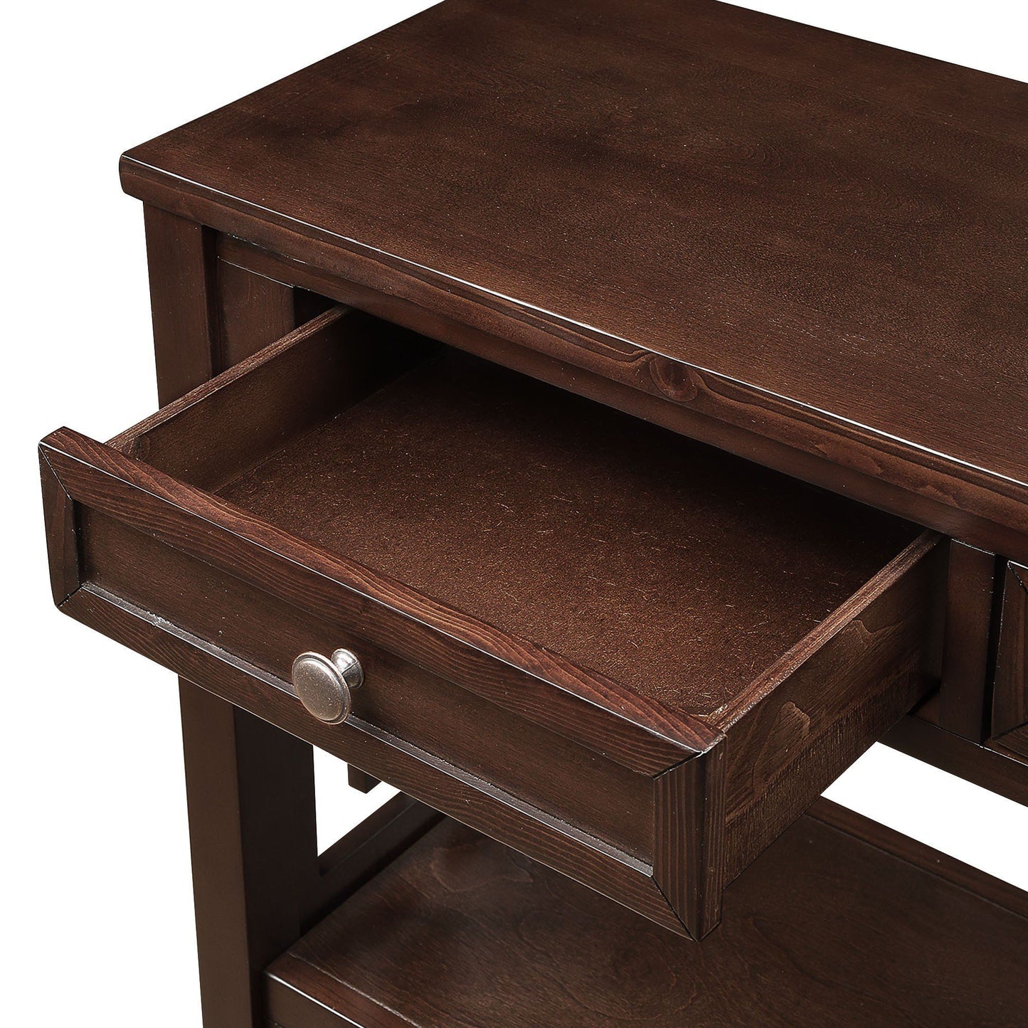 36'' Farmhouse Pine Wood Console Table Entry Sofa Table with 4 Drawers & 1 Storage Shelf for Entryway Living Room Bedroo image 19