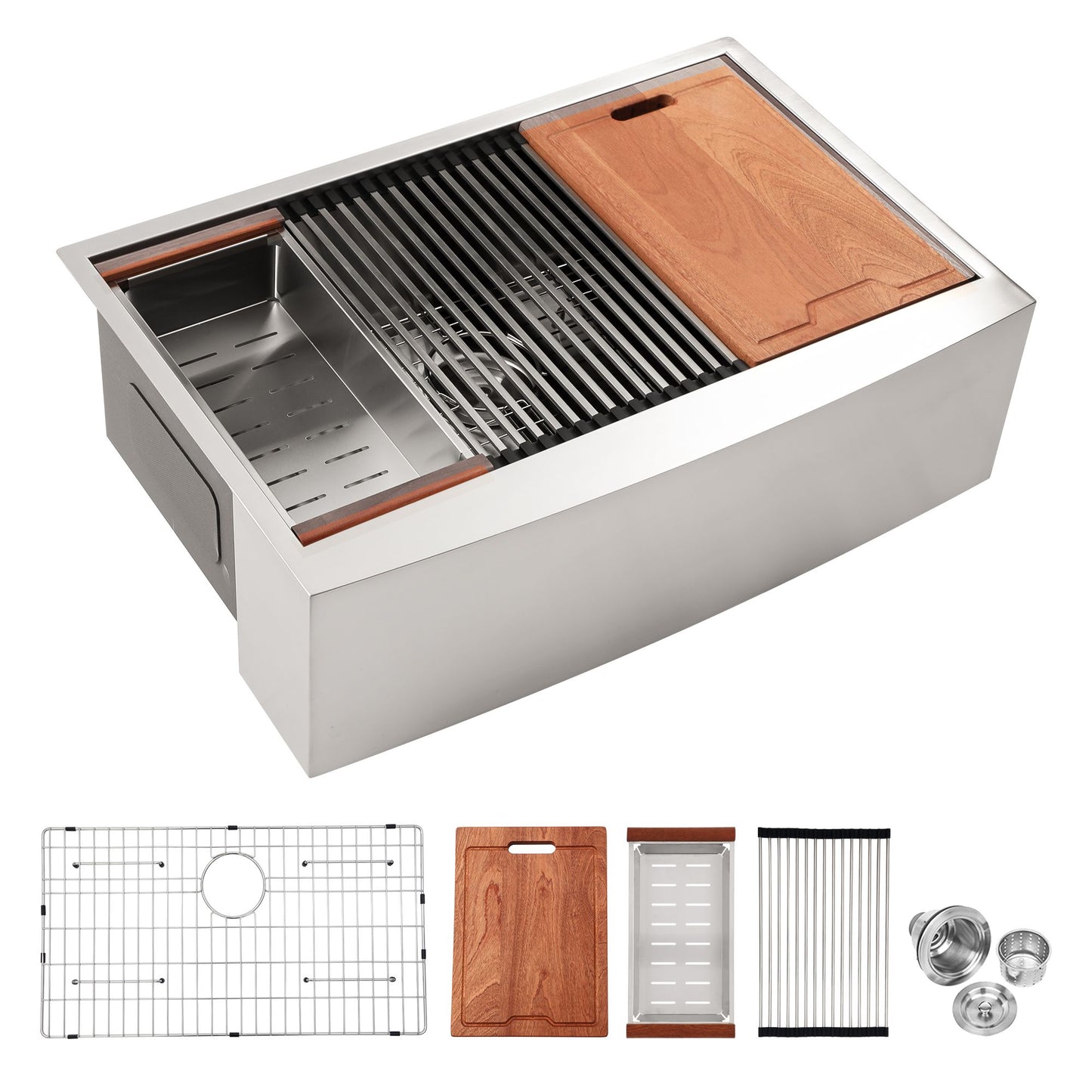 36 Farmhouse Sink Workstation - 36*22*10 Inch Kitchen Sink Stainless Steel 16 gauge Apron Front Kitchen Sink image 1