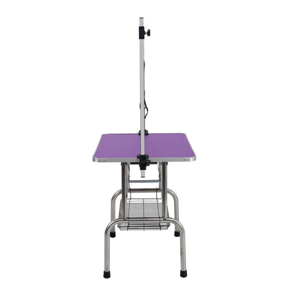 36" Folding Dog Pet Grooming Table Stainless Steel Frame Rubber Mat on Board with Adjustable Arm and Clamps pet dog Cat  image 5