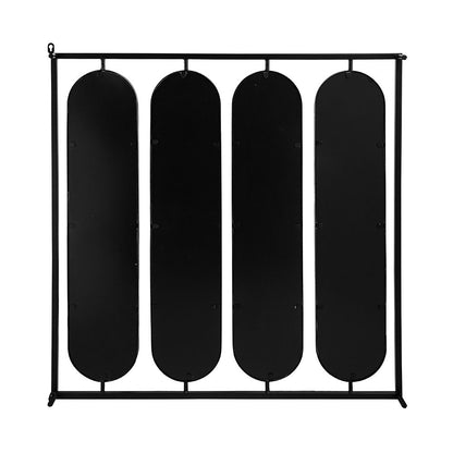Swivel mirror set of four black square frame detail