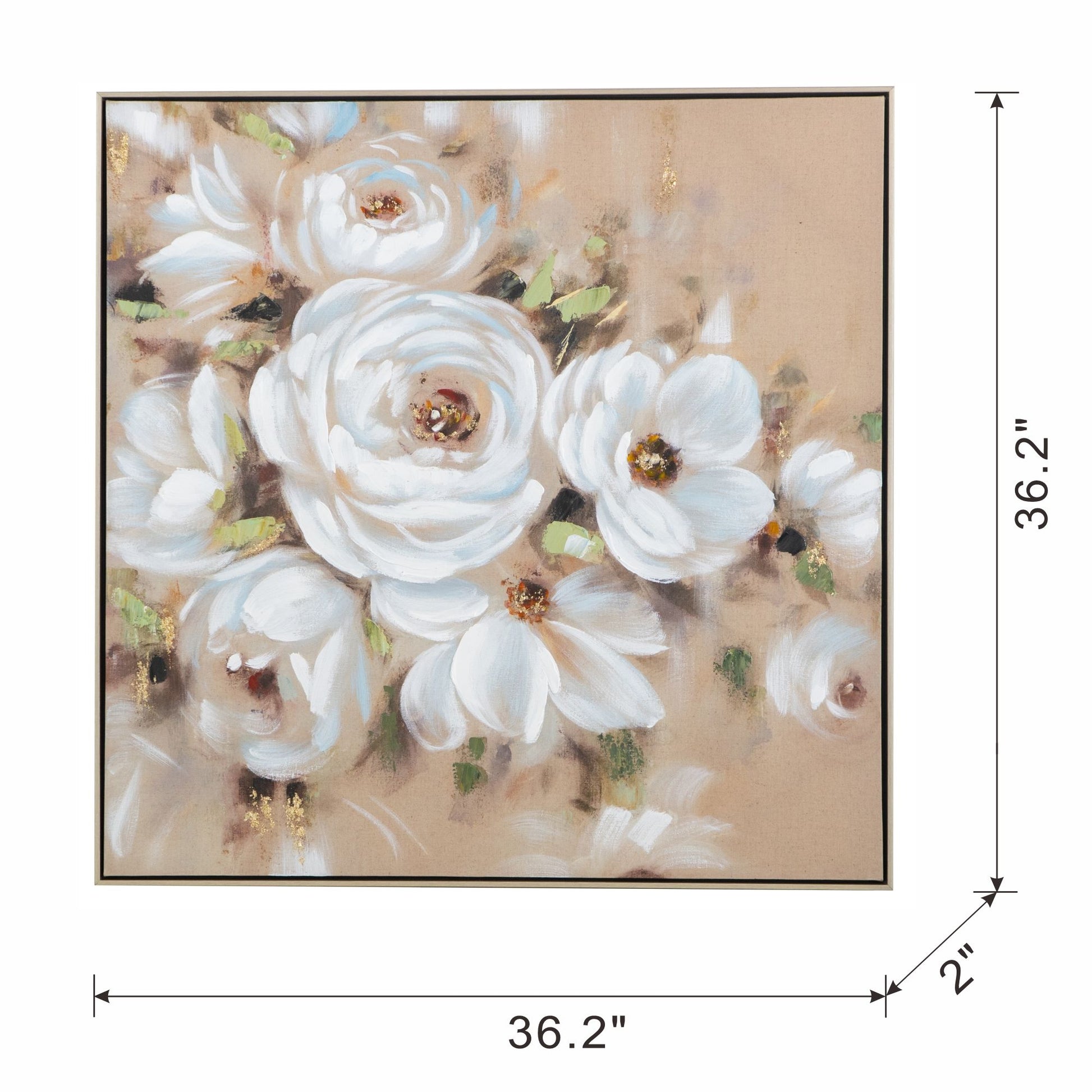 36" x 36" Square Framed Wall Art Flower Canvas Print, Home Decor for Living Room Kitchen Foyer Office image 6