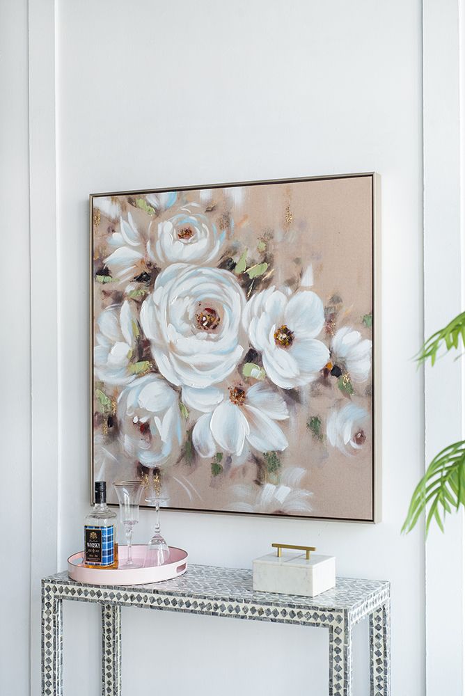 36" x 36" Square Framed Wall Art Flower Canvas Print, Home Decor for Living Room Kitchen Foyer Office image 9