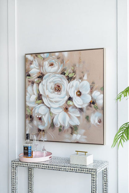 36" x 36" Square Framed Wall Art Flower Canvas Print, Home Decor for Living Room Kitchen Foyer Office image 9