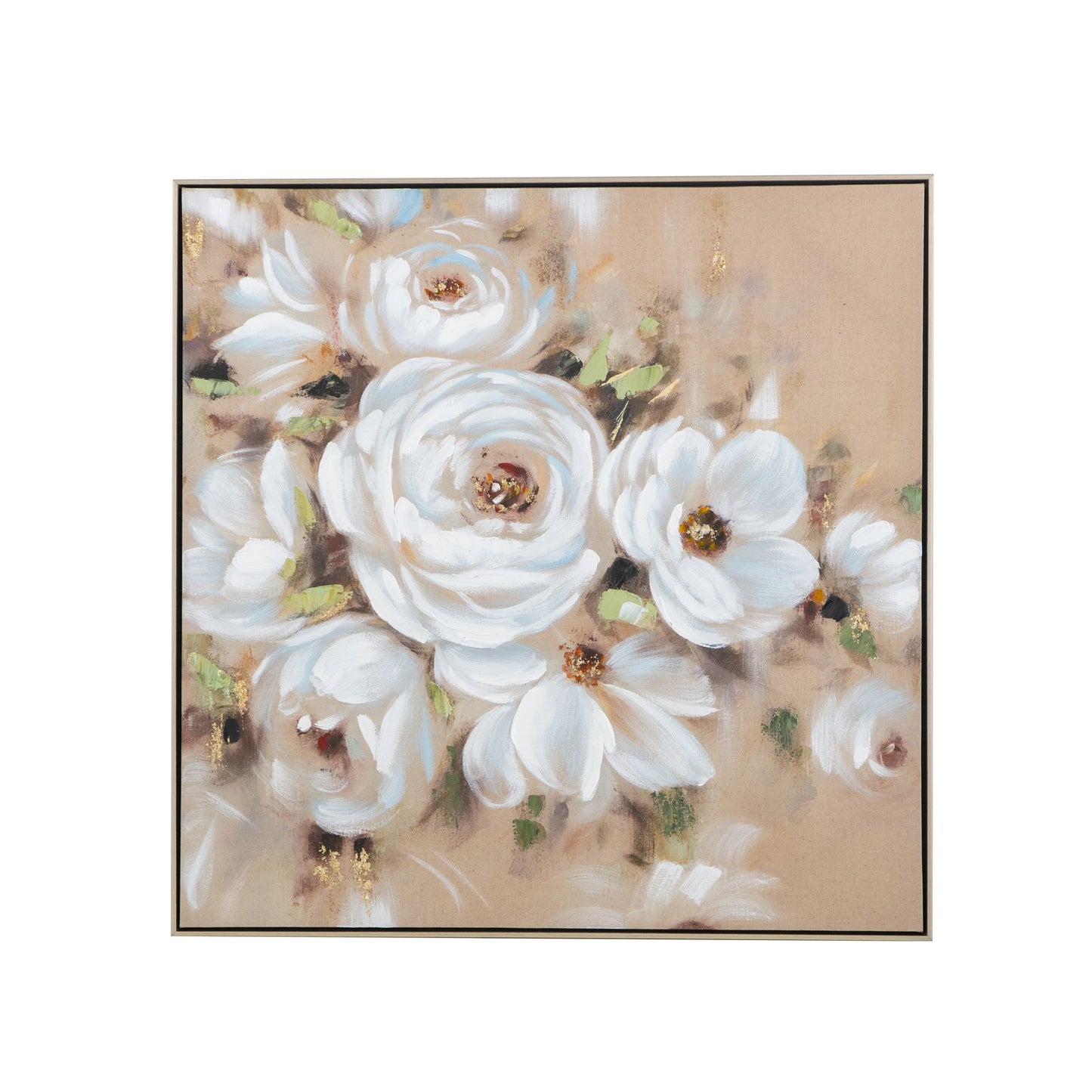 36" x 36" Square Framed Wall Art Flower Canvas Print, Home Decor for Living Room Kitchen Foyer Office image 5