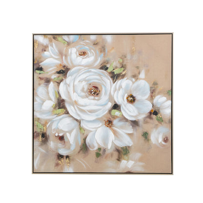36" x 36" Square Framed Wall Art Flower Canvas Print, Home Decor for Living Room Kitchen Foyer Office image 5