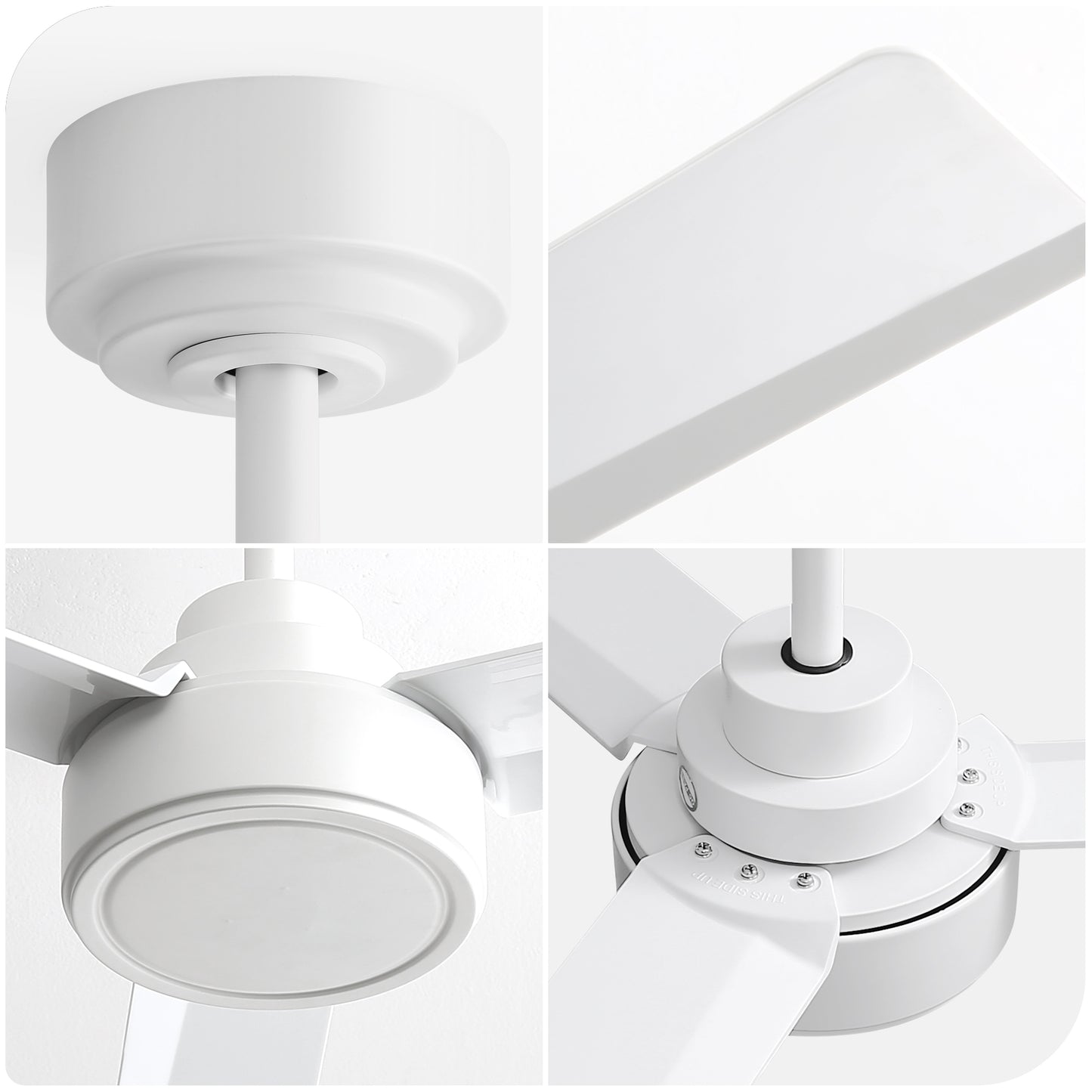 (Same as W882P164177) 52" Ceiling Fan Without Light, 3 ABS Blades with Remote Control 6-speed Reversible DC Motor White for Living Room, Bedroom, Kitchen image 2
