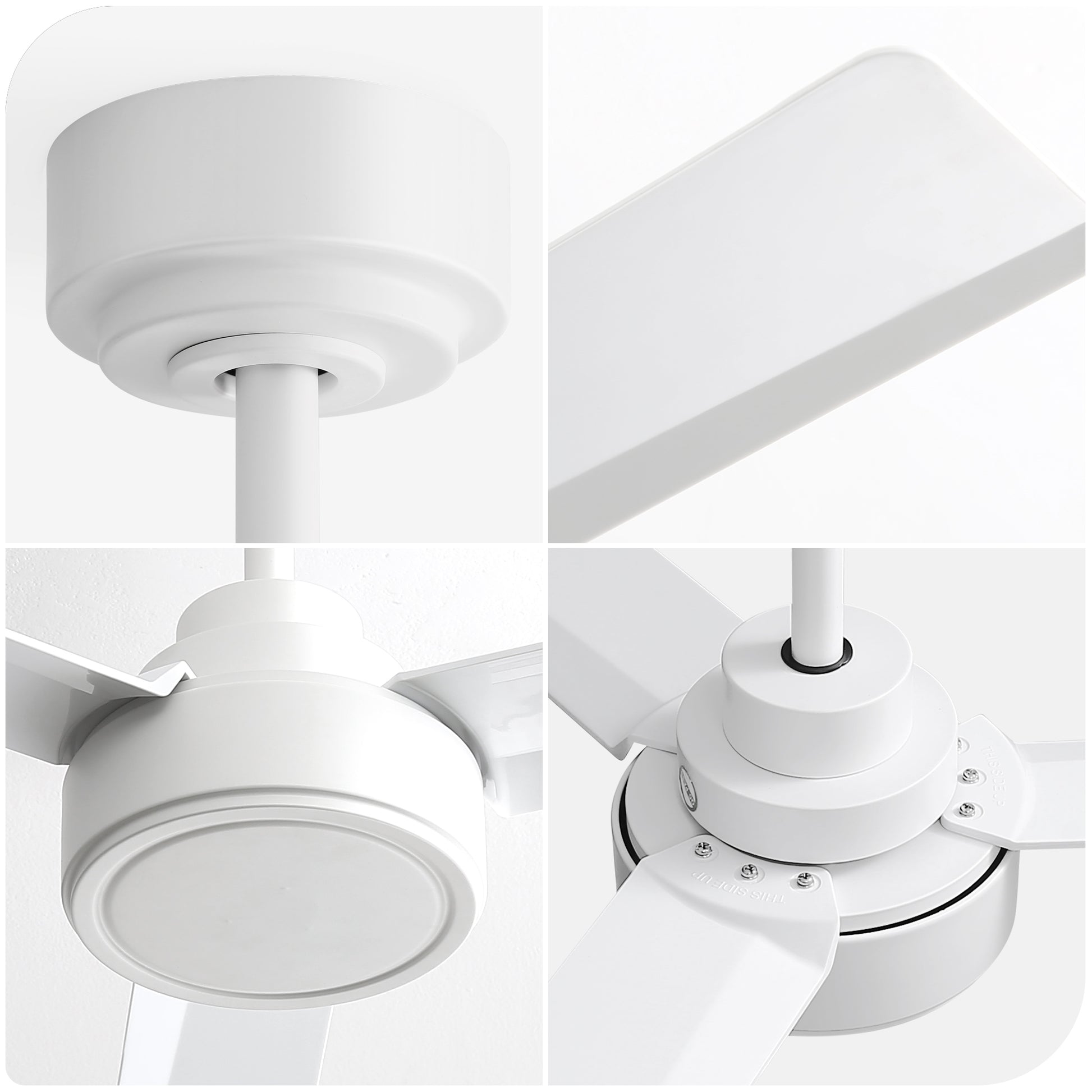 (Same as W882P164177) 52" Ceiling Fan Without Light, 3 ABS Blades with Remote Control 6-speed Reversible DC Motor White for Living Room, Bedroom, Kitchen image 2
