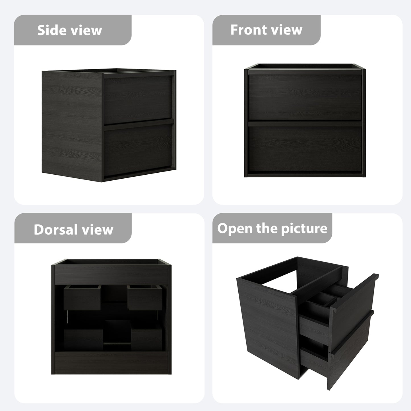 24 Inch Bathroom Vanity, KD-PACKING-(Only Vanity, Without Basin) image 4