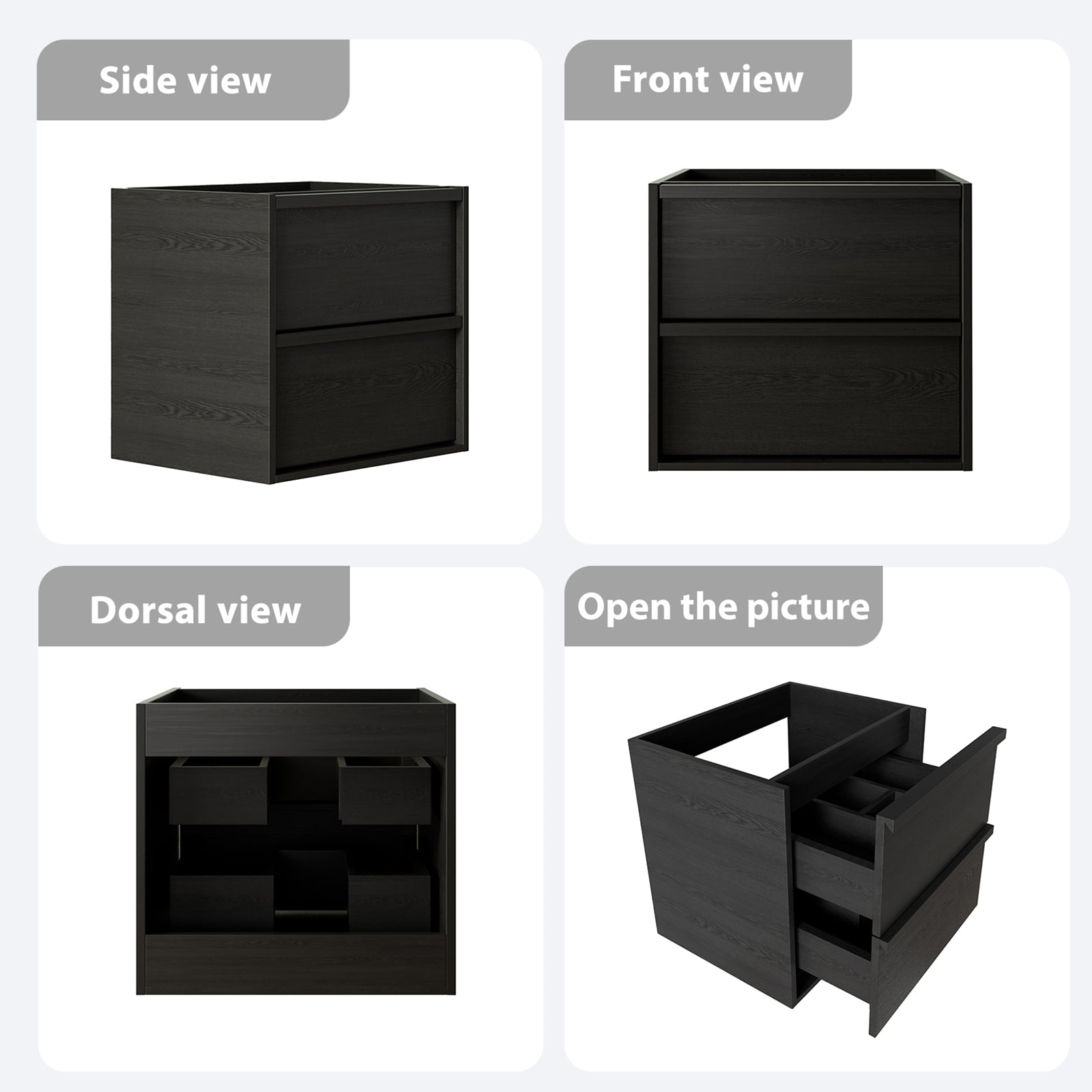 24 Inch Bathroom Vanity, KD-PACKING-(Only Vanity, Without Basin) image 4